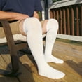 thumbnail image 3 of 4 Pairs of Diabetic Over the Knee Cotton Socks (White, Sock Size 10-13, Fits US Men's Shoe Size 10-11.5), 3 of 6