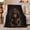 Officer Star, variant on Long-Haired Black and Tan Dog with Flowers and Butterflies Flannel Blanket, Realistic Portrait for Adult Dog Lovers, Birthday Gift Throw Blanket for Living Room or Bedroom in Cream and Peach