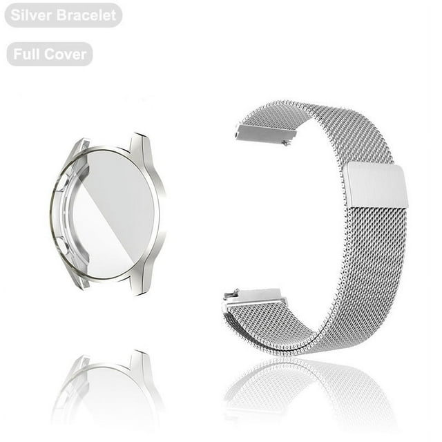 22mm 20mm Strap For Huawei Watch GT 2 3 4 42mm 46mm Band With Case Screen Protector GT2 Pro 2E Bracelet Magnetic Loop Watchband Silver Case Strap For GT 2E