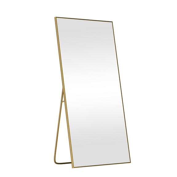 71x39 Oversized Rectangle Aluminum Alloy Frame Full Length Mirror Floor Mirror,Gold