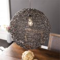 thumbnail image 2 of SEI Meubles Sendriss Rond Faux Osier Pendentif Ombre en Brun Foncé, 2 of 5
