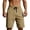 Khaki, variant on Mens Pull-On Daily Shorts Quickly Dry Pleated Elastic Waist Straight Solid Lightweight Thin Breathable Trendy Versatile Surfing Walking Bermuda Shorts for Men