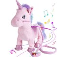 thumbnail image 1 of Unicornio Eléctrico Mascota Niños Correa Felpa Rosa Alas Juguete De Peluche, Cantar Canción Caminar Torcer Super Lindo Culo Unicornio Niño Niña Bebé Acompañar Animal Durmiente Juguetes Suaves Regalo Jormftte WMZL-235, 1 of 7