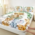 thumbnail image 4 of Feelyou Cute Leopard Cheetah Twin Sheet Sets for Child, Kawaii Hippo Elephant Twin Fitted Sheet, Jungle Animal Party Flat Sheet, Luxury Bedroom Decor, 3 Pieces, 4 of 8