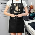 thumbnail image 4 of Kitchen 2 Pack Adjustable Bib Apron Set Utensil Illustrations - 2 Pockets Perfect for Cooking Baking for Men and Women, 4 of 5