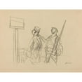 thumbnail image 2 of Jean-Louis Forain 18x15 Gold Ornate Wood Frame and Double Matted Museum Art Print Titled - Two Soldiers Looking at a Placard (Probably 1918), 2 of 4