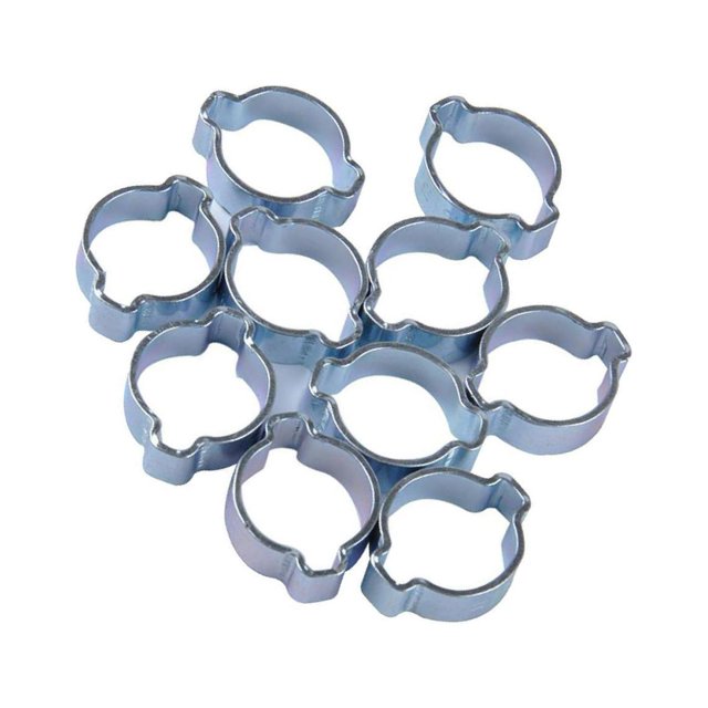relayinert DOUBLE EAR CLIPS ,O CLAMP ,ZINC ,10 PACK PLATED STEEL 7 to 9mm 1Set