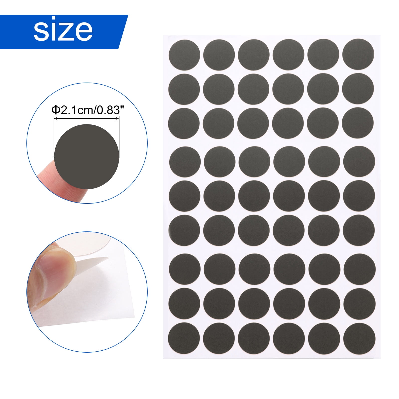 Unique Bargains 7Pcs Self Adhesive Screw Hole Stickers for Furniture Wall Grey 0.83"
