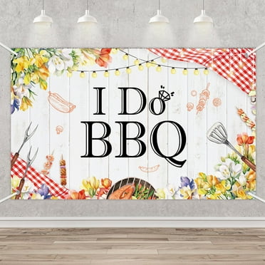 BBQ Themed I Do BBQ Bridal Shower Backdrop BBQ Rehearsal Party Photography Background Red Floral Wedding Fall in Love Engagement Party Decorations Banner Sign Photo Booth Props 3.6x5.9ft