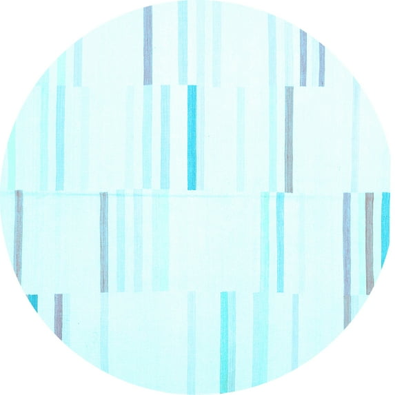 Ahgly Company Indoor Round Solid Light Blue Modern Area Rugs, 7' Round