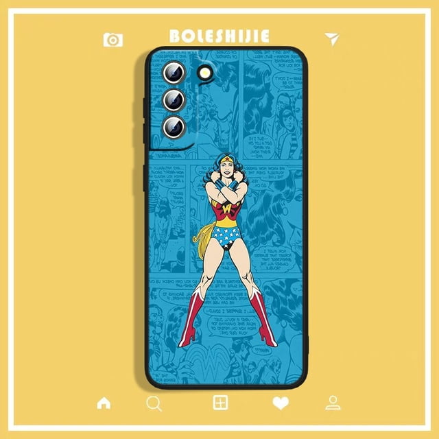 Funda de teléfono Wonder Woman para Samsung Galaxy, carcasa negra para Samsung Galaxy S23, S22, S21, S20 FE Ultra, S10e, S10, S9, S8 Plus Lite qiuyongming unisex