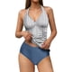 thumbnail image 2 of Traje de baño tankini de cintura alta para mujer, traje de baño de dos piezas con bloques de color, traje de baño de dos piezas para mujer, trajes de baño tankini para mujer, traje de baño de 2 piezas, 2 of 8