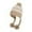 Khaki, variant on PureCasa Winter Soft Hat for Women Earflap Fleece Warm Woolen Cap Lined Pompon Knit Hat Beanie for Women