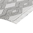 thumbnail image 3 of Maya 2 x 3 Indoor Outdoor Area Rug, Gray Polypropylene, Diamonds, Fringes- Saltoro Sherpi, 3 of 5