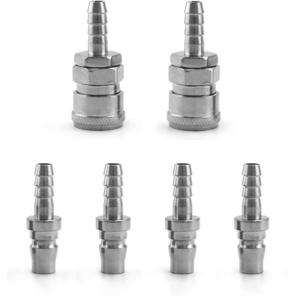 HWZWT 6-piece quick release gas connectors comfortable, soft, stylish and versatile 8mm gas hose connectors