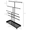 thumbnail image 4 of MyGift 5 Tier Black Metal T-bar Jewelry, Bracelets, Necklaces and Earrings Tower Rack with Modern Ring Tray, 4 of 5