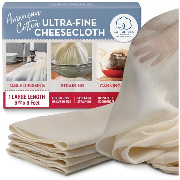 Country Trading American Cotton Ultra-Fine Washable Cheesecloth, 6.5 in x 6 in