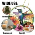 thumbnail image 3 of Funny Christmas Ornament,Beautiful Hummingbird And Flower,Xmas Round Ceramic Pendant, 3 of 6
