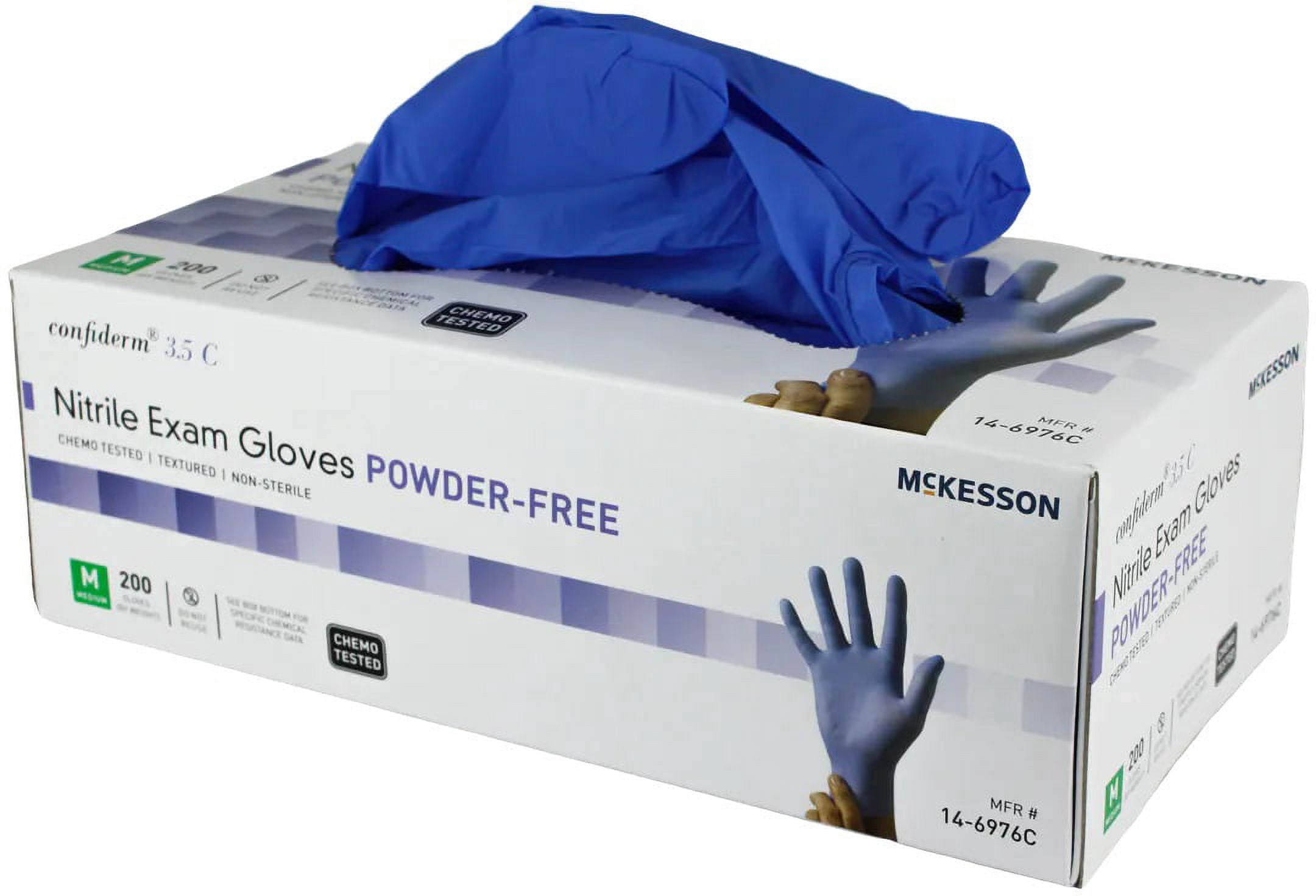 McKesson Confiderm 3.5C Chemo Tested Nitrile Disposable Gloves, Box, Medium, 200 Count
