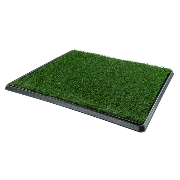 PETMAKER Artificial Grass Puppy Pee Pad for Dogs and Small Pets - 20x30 Reusable 4-Layer Training Potty Pad with Tray - Dog Housebreaking Supplies