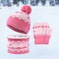 thumbnail image 4 of 1 Set 2-6 Years Kids Winter Knitted Hat Scarf Gloves Set with Warm Fleece Lined for Children Girls Boys, 4 of 7