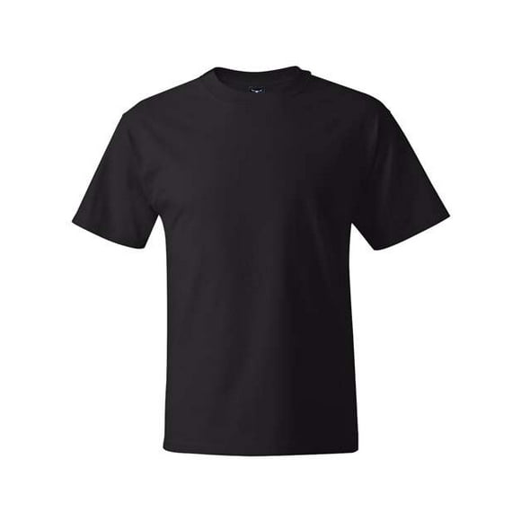 Camiseta Hanes Beefy-T de manga corta con cuello redondo para Hombre Negro Grande Alta