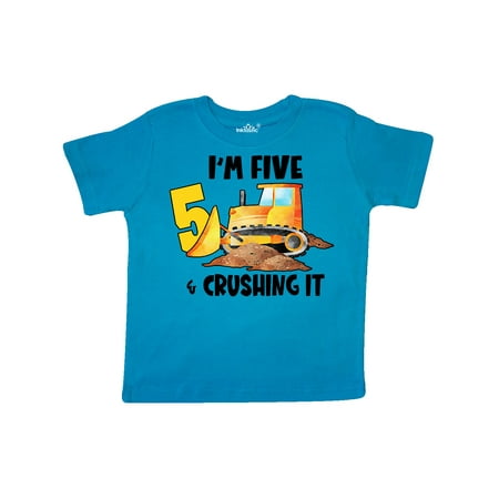 

Inktastic I m 5 and Crushing It Construction 5th Birthday Gift Toddler Boy or Toddler Girl T-Shirt
