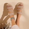 thumbnail image 6 of IEMIEMIEM Women's Sandals Comfortable Open Toe Elastic Ankle Strap Espadrilles Flatform Wedges Casual Slip On Sandal For Ladies Dressy 2026 Summer Shoes Beige 6.5 Wide, 6 of 6