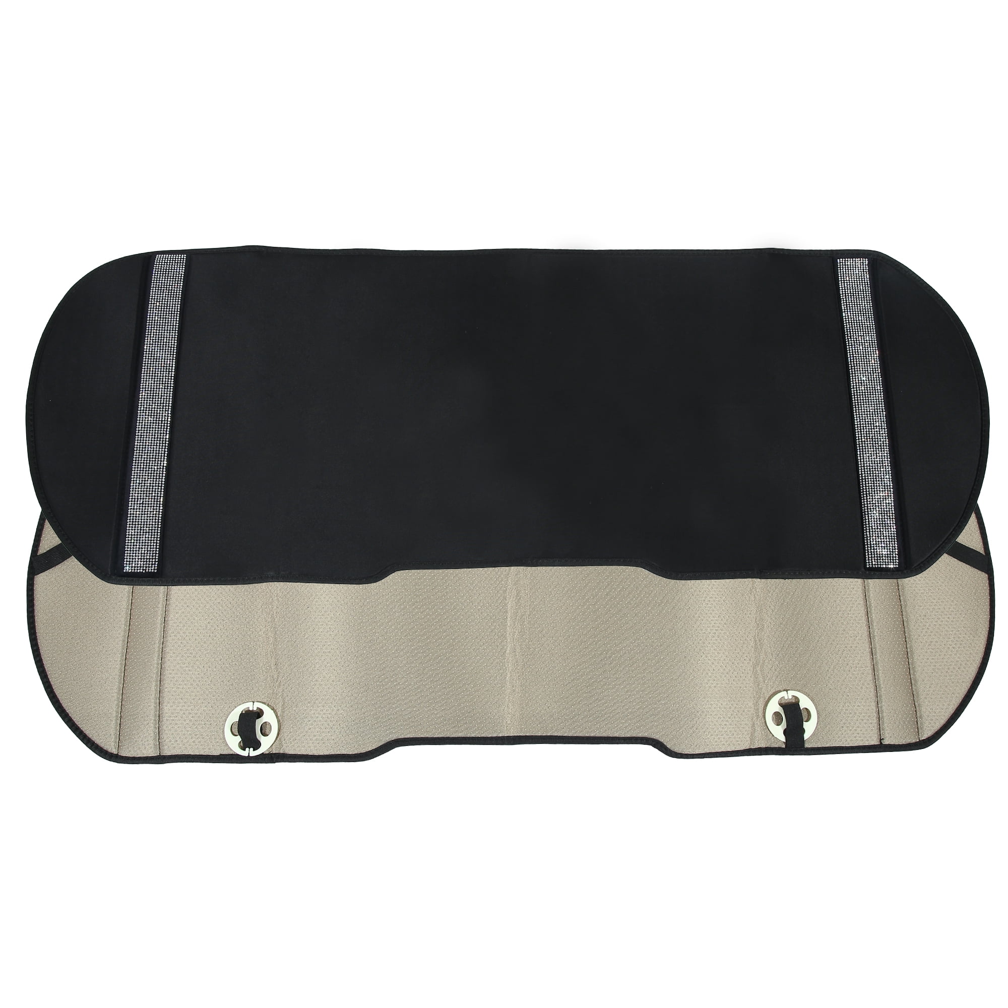 Unique Bargains Bling Car Rear Back Seat Mesh Covers Pad Mat Faux Leather Universal Black
