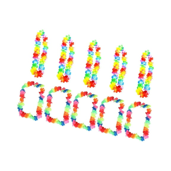 FOMIYES 10Pcs Hawaiian Necklace Flower Circular Cloth Garland For Women Wedding Outfit Photo Prop Beach Accessory