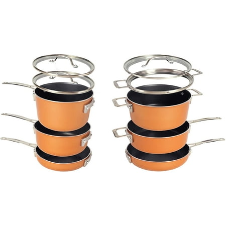 gotham steel mini non stick stackmaster 5 piece cookware set