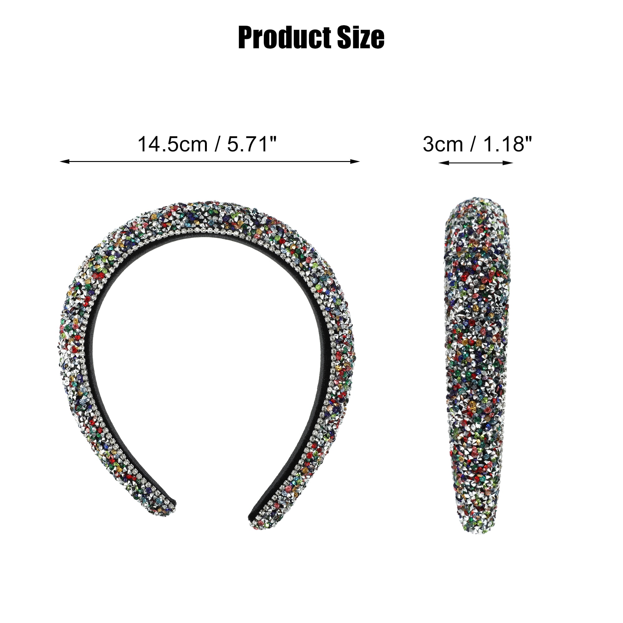 Unique Bargains Rhinestone Headband Hair Accessories for Women Multicolor