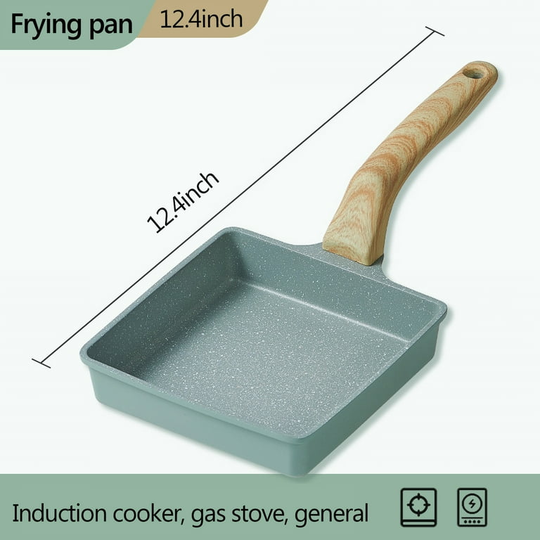Non Stick Pan Wooden Handle Square Frying Pans Egg Roll Frying Pan Square  Pan Kitchen Cookware Pancake Pan Cooking Pot
