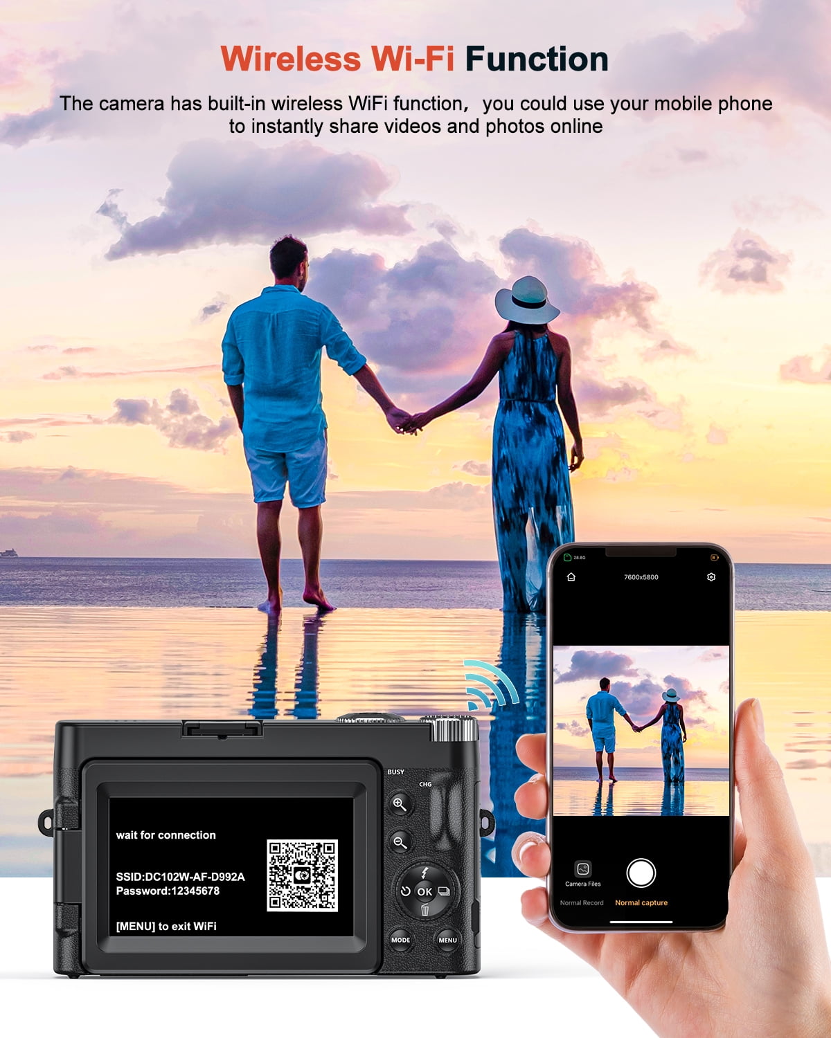 Zostuic 4K 48MP Vlogging Camera with 3" Flip Screen, 16X Zoom, WiFi - Includes 32GB SD Card & 2 Batteries - Compact for YouTube/Travel (Black)
