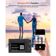 4K Digital Camera for Photography and Video, Autofocus 48MP Vlogging Camera for YouTube with 3 180°Flip Screen 16X Zoom Compact Travel Cameras with SD Card, 2 Batteries, Anti-Shake, Flash (White)