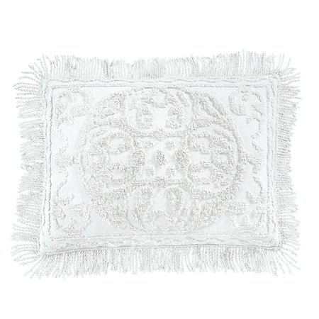 Collections Etc Luxurious Medallion Chenille Fringe Border Pillow Sham