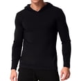 thumbnail image 1 of Sudaderas con capucha de manga larga para hombres Camiseta Casual Slim Fit Sudadera con cuello en V Camisetas Adepaton CJWUS-6070, 1 of 7