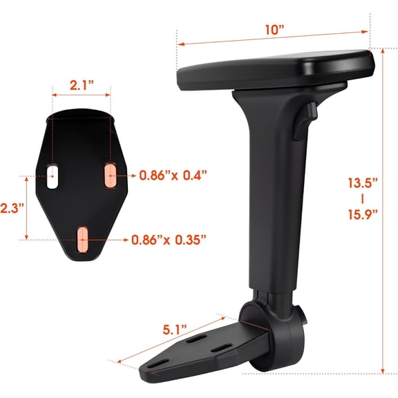 Height Adjustable Fold Down Chair Armrest Pair, Gaming Boss Chair Arms Set Replacement