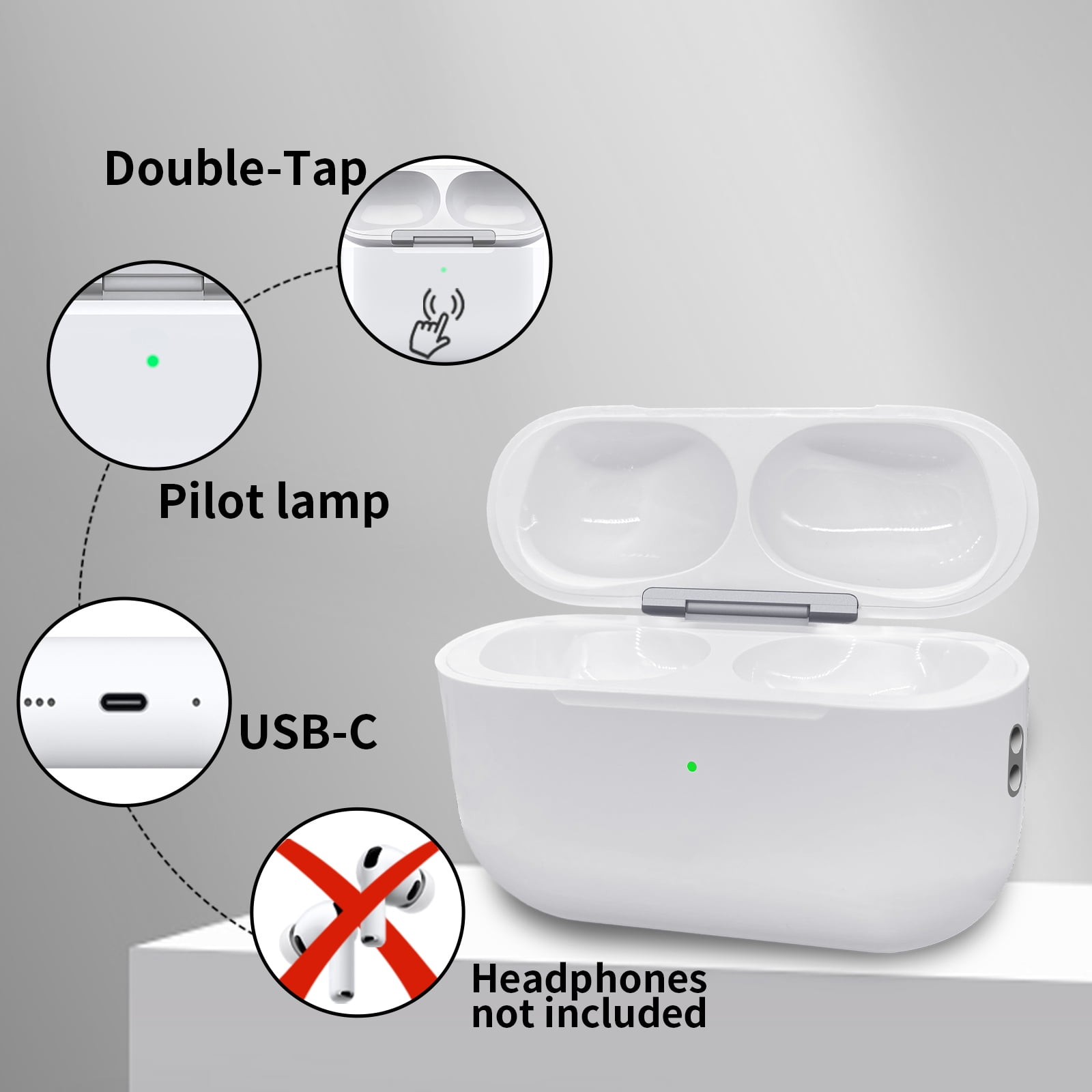 Replacement Wireless Charging Case for Apple AirPods Pro 3 (USB-C) - Case Only, No Earbuds Included
