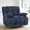 Dark Blue, variant on Pmango Power Oversized Recliner Chair, Extra Wide Swivel Rocking Recliner Chair, Breathable Soft Fabric Modern Single Sofa for Living Room, 90°-140° Electric Recline, USB & Type-C Port, Brown