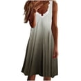 thumbnail image 2 of SMihono Robes Bohémiennes d'Été pour Femmes Grande Taille Mode Femmes Décontractée Aguichant Col en V Imprimé Été Dentelle Sans Manches Mini Robe, 2 of 4