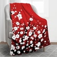 thumbnail image 2 of Janpanese Red Cherry Blossom Blanket, 60" x 80" Lightweight Soft Floral Throw, Gifts for Women, 2 of 8