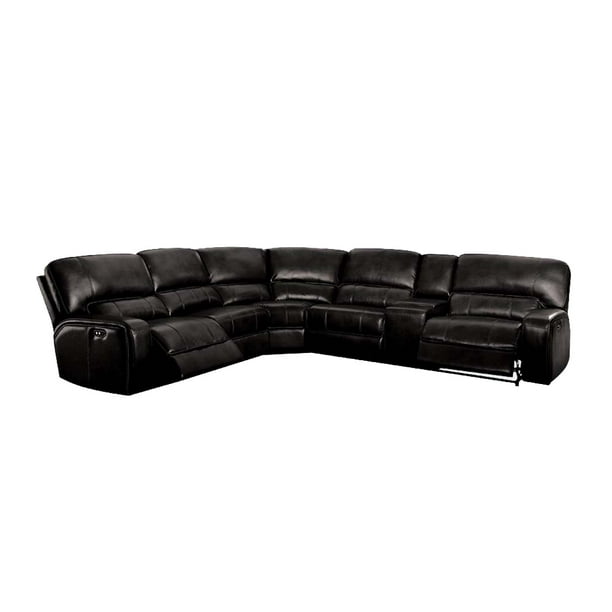 Acme Furniture Saul Power Reclining Sectional Sofa With Usb Dock Black Leather Aire Com Acme Furniture Saul Power Reclining, Power Reclining Leather Sectional Sofas