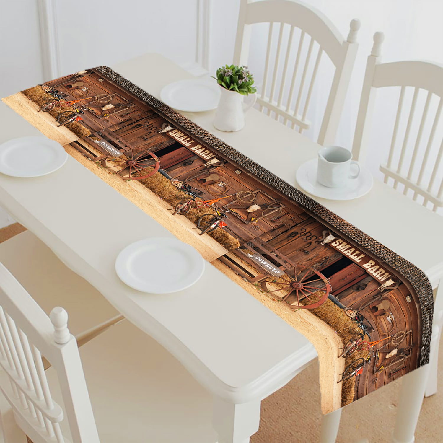 ABPHQTO Western Style Cowboy Home Table Runner Placemat Tablecloth For