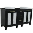 thumbnail image 5 of Pemberly Row 61" Double Round Sink Solid Wood Vanity in Blue/Black Galaxy, 5 of 13