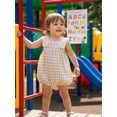 thumbnail image 5 of BemeyourBBs Newborn Baby Girl Summer Clothes Gingham Plaid Overall Bubble Romper Lace Trim Sleeveless Jumpsuit One Piece Outfits, 5 of 9