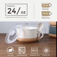 thumbnail image 6 of AmorArc Ceramic Soup Mugs with Handles and Lids,24 OZ Soup Cups Set of 4 with Terracotta Underside,Mug Bowls with Spoon for Soup/Cereal/Salad/Noodles/Ramen/Microware &Dishwasher Safe-Colorful, 6 of 9