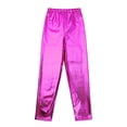thumbnail image 6 of MSemis Kids Girls Shiny Metallic Leggings Pants Footless Tights Dance Costumes Rose Red 7-8, 6 of 6