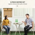 thumbnail image 4 of Outsunny 3 Pieces Wicker Patio Furniture w/ Soft Cushions, Glass Table, 4 of 10
