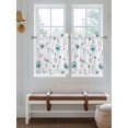 thumbnail image 7 of Half Window Curtains 24 Inches Long, Turquoise Flowers Window Treatment Curtain Drapes, Farmhouse Spring Botanical Floral Short Curtains Tiers for Kitchen Over Sink, 27.5"x24", 2 Panels, 7 of 7
